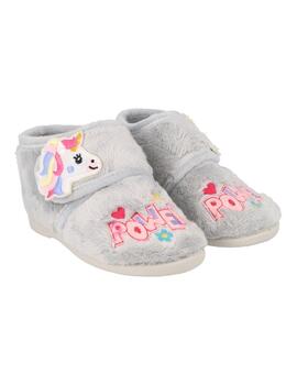 Zapatilla de Casa Abotinada Vulladi 4105 Gris Unicornio