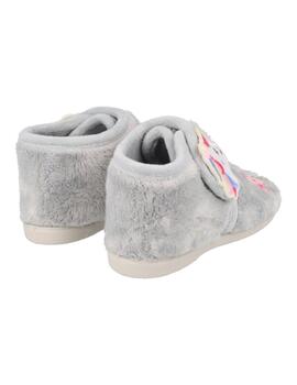 Zapatilla de Casa Abotinada Vulladi 4105 Gris Unicornio