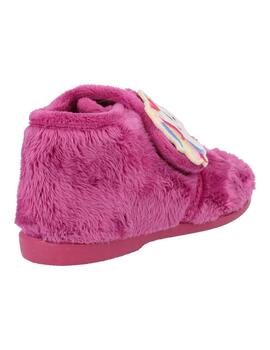 Zapatilla de Casa Abotinada Vulladi 4105 Fucsia Unicornio