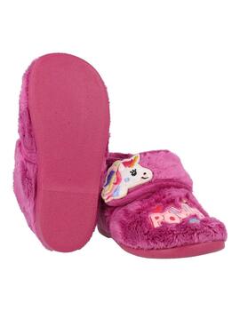 Zapatilla de Casa Abotinada Vulladi 4105 Fucsia Unicornio