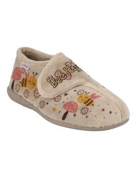 Zapatilla de Casa Cerrada Vulladi 4210 Gris Abeja