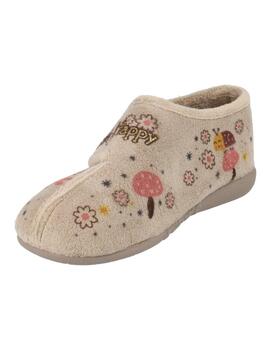 Zapatilla de Casa Cerrada Vulladi 4210 Gris Abeja