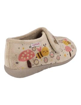 Zapatilla de Casa Cerrada Vulladi 4210 Gris Abeja